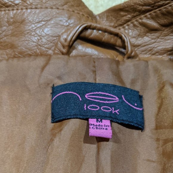 neu look Brown Faux Leather Cropped Jacket - Picture 9 of 9